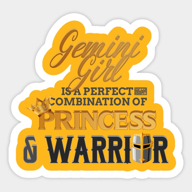 GEMINI Girl Princess Warrior Horoscope Birthday Sticker by porcodiseno